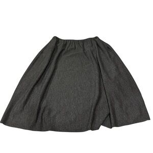 Eileen Fisher Italian Merino Wool with Silk Lining Charcoal A-Line Skirt